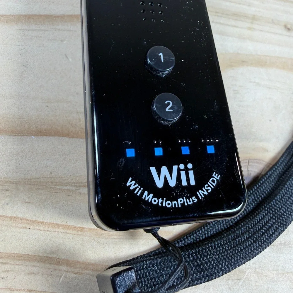 Nintendo Wii Remote Plus RVL-036 Black MotionPlus Inside Controller with Jacket